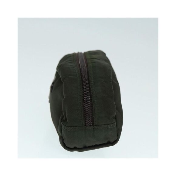 Pre Loved Prada Nylon Cosmetic Clutch Model Tessuto Women Khaki Clutch Bags - Picture 4 of 8